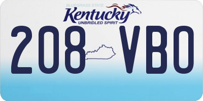 KY license plate 208VBO