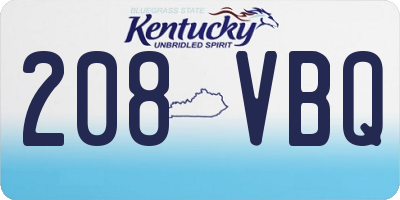 KY license plate 208VBQ