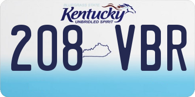 KY license plate 208VBR
