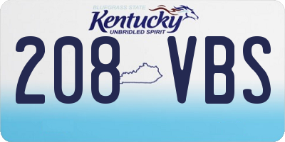 KY license plate 208VBS