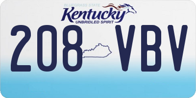 KY license plate 208VBV