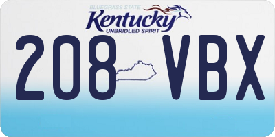 KY license plate 208VBX