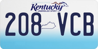 KY license plate 208VCB
