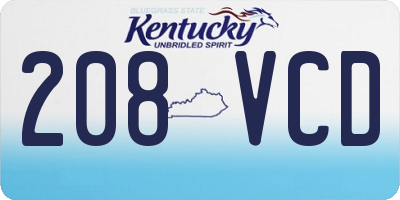 KY license plate 208VCD