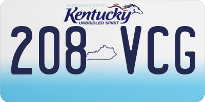 KY license plate 208VCG
