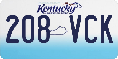 KY license plate 208VCK