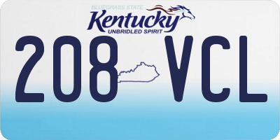 KY license plate 208VCL