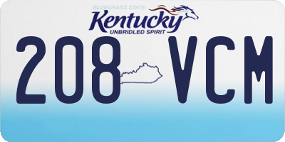 KY license plate 208VCM