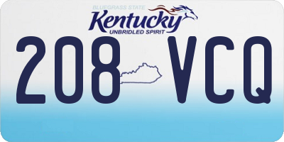 KY license plate 208VCQ