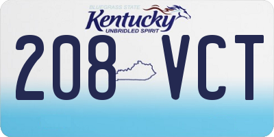 KY license plate 208VCT