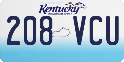 KY license plate 208VCU