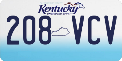 KY license plate 208VCV