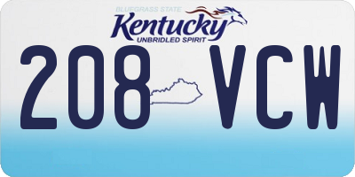 KY license plate 208VCW