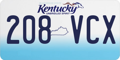 KY license plate 208VCX