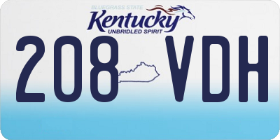 KY license plate 208VDH