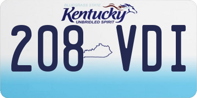 KY license plate 208VDI