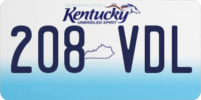 KY license plate 208VDL
