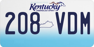 KY license plate 208VDM