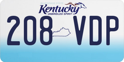 KY license plate 208VDP