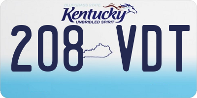KY license plate 208VDT