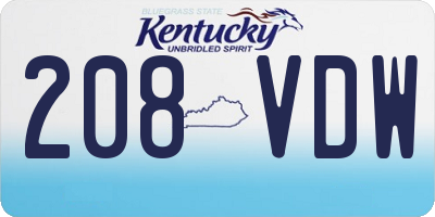 KY license plate 208VDW