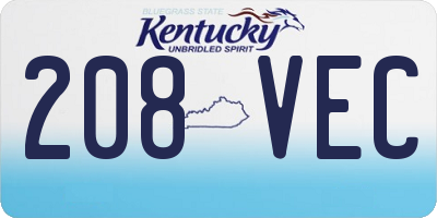 KY license plate 208VEC