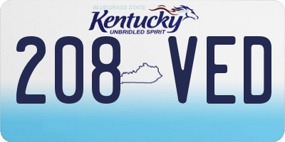KY license plate 208VED