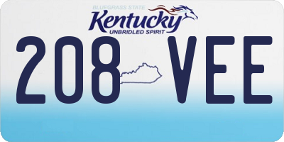 KY license plate 208VEE