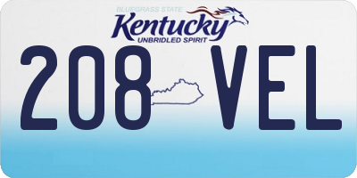 KY license plate 208VEL
