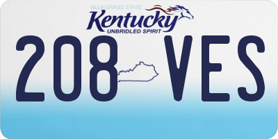 KY license plate 208VES