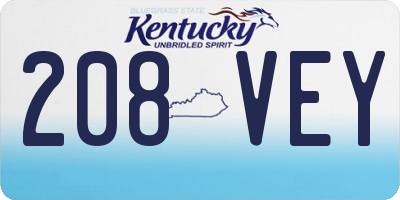 KY license plate 208VEY