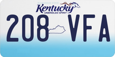 KY license plate 208VFA