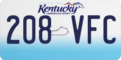 KY license plate 208VFC