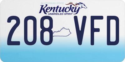 KY license plate 208VFD