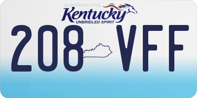 KY license plate 208VFF