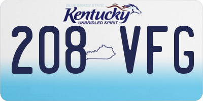 KY license plate 208VFG