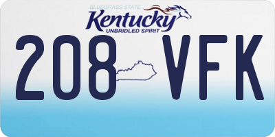 KY license plate 208VFK