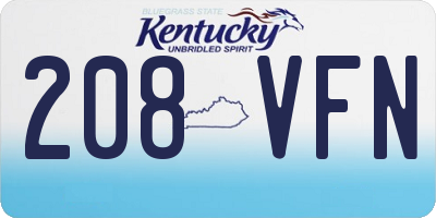 KY license plate 208VFN