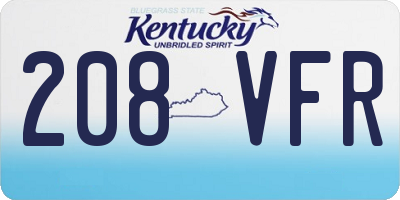 KY license plate 208VFR