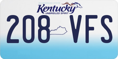 KY license plate 208VFS