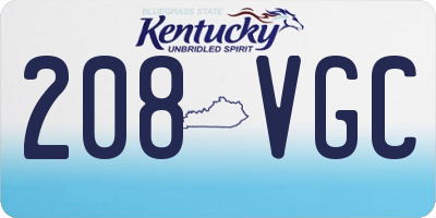 KY license plate 208VGC
