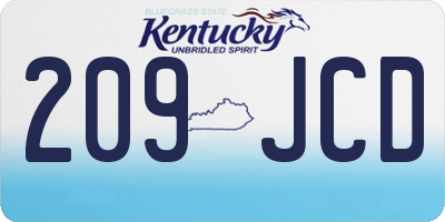 KY license plate 209JCD