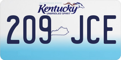 KY license plate 209JCE