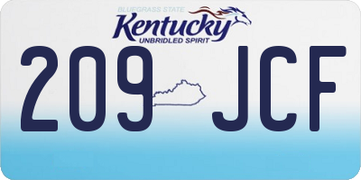 KY license plate 209JCF