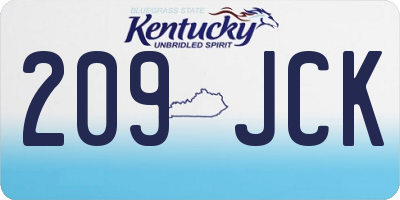 KY license plate 209JCK