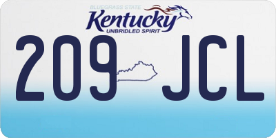 KY license plate 209JCL
