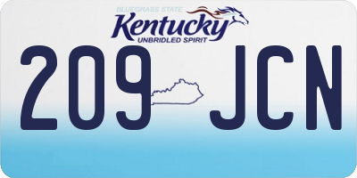 KY license plate 209JCN