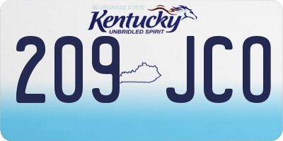 KY license plate 209JCO