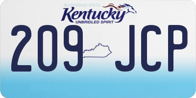 KY license plate 209JCP