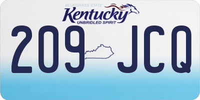 KY license plate 209JCQ